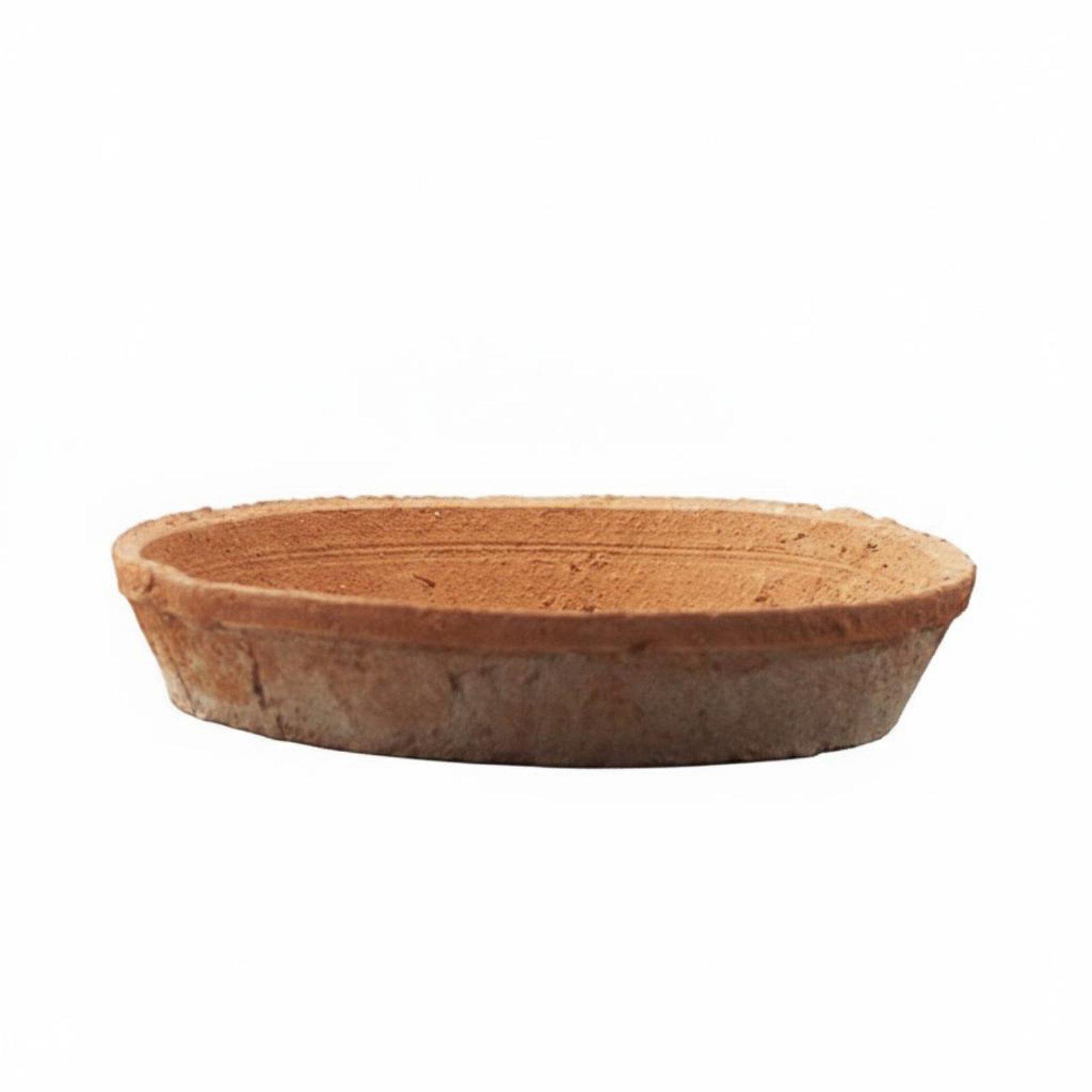 Drip Tray Saucer - テラコッタ製植木鉢トレイ、多孔質粘土製受け皿、素朴な浅底、室内植物用、鉢カバー、水滴防止