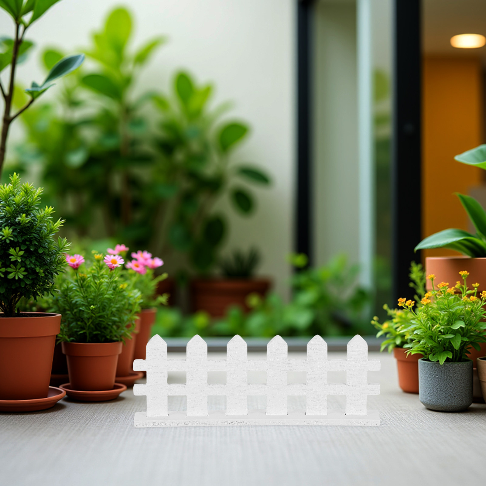 Bonsai Garden Landscape Design - 12個入り ミニチュア木製フェンス、白い柵のデザイン。妖精の庭、盆栽、マイクロランドスケープ、ドールハウス、庭の装飾、植木鉢に。
