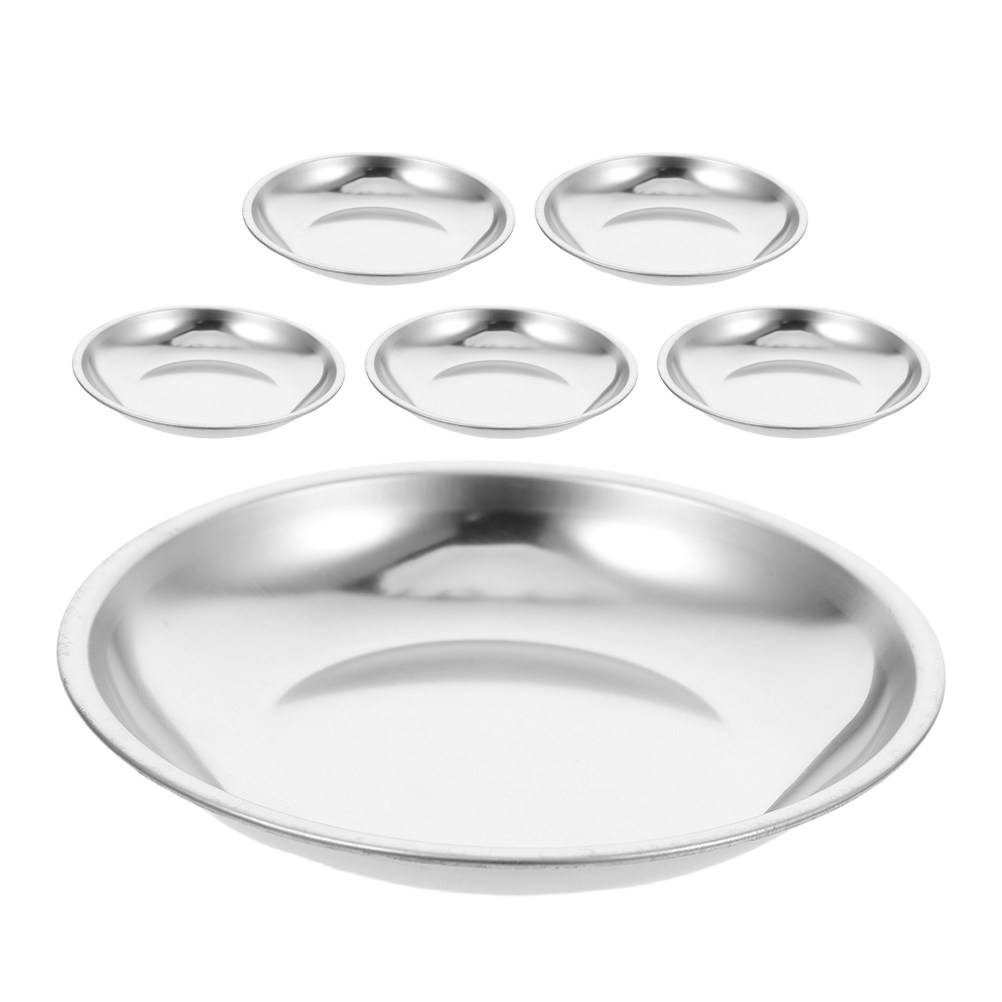 Drip Tray Saucer - ステンレス製ティーバッグ置き皿6個セット。モダンでミニマルなデザイン。テーブルやカウンターに置けるティーバッグ置きトレーで、お茶の濾過を防ぎ、お茶を淹れる際に便利。