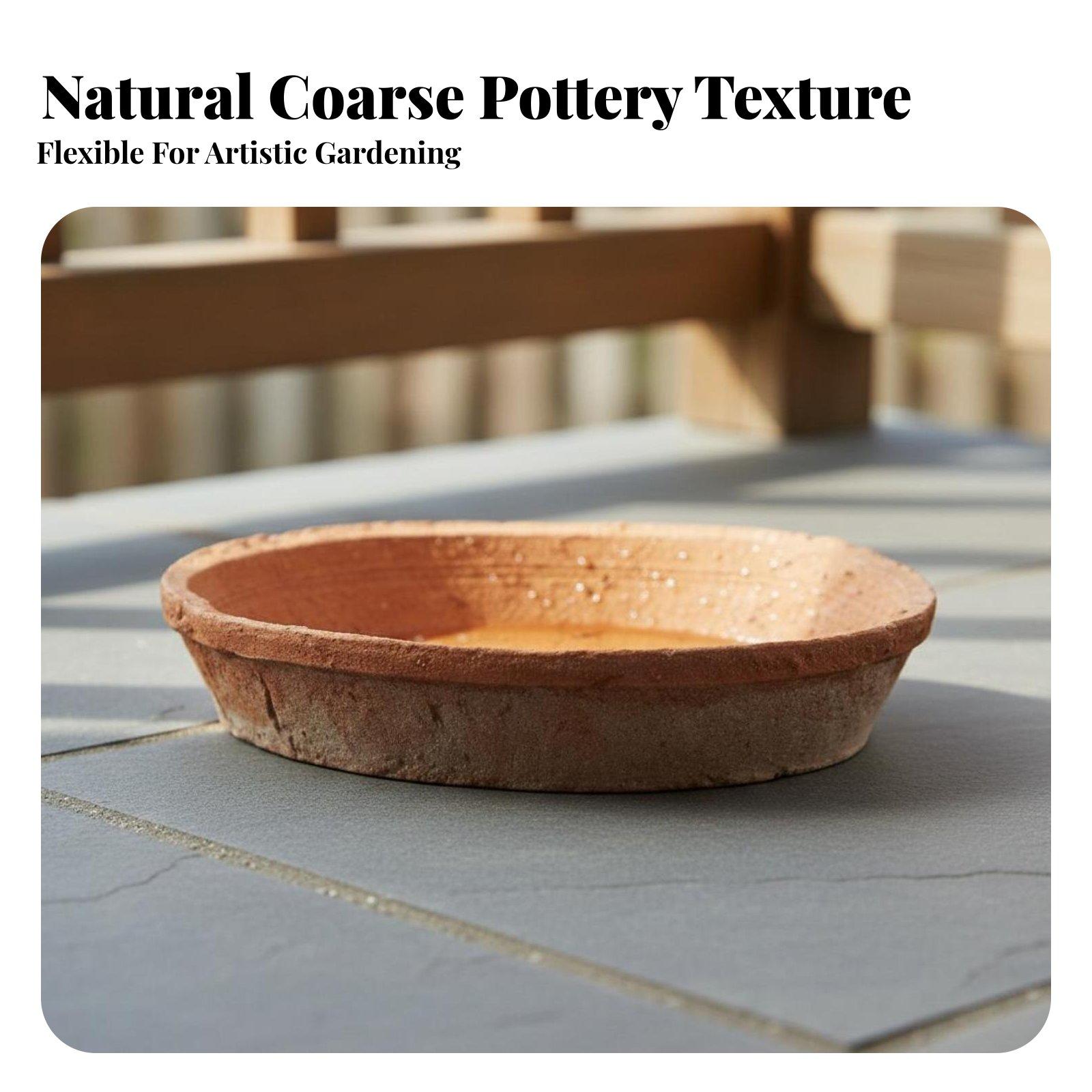 テラコッタ製植木鉢トレイ、多孔質粘土製受け皿、素朴な浅底、室 - Drip Tray Saucer のレビューと価格