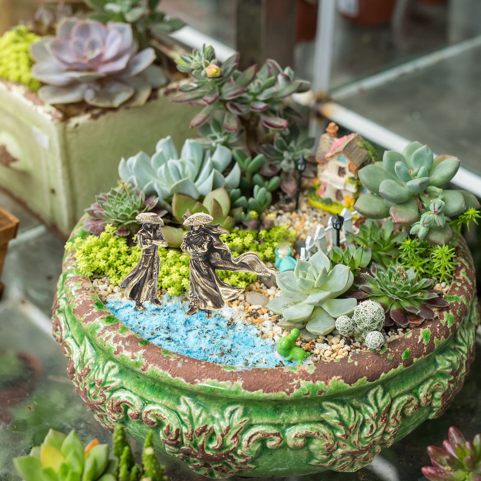 2個入り ミクロランドスケープ用 戦士の像 古代中国のデザイ - Bonsai Garden Landscape Design のレビューと価格