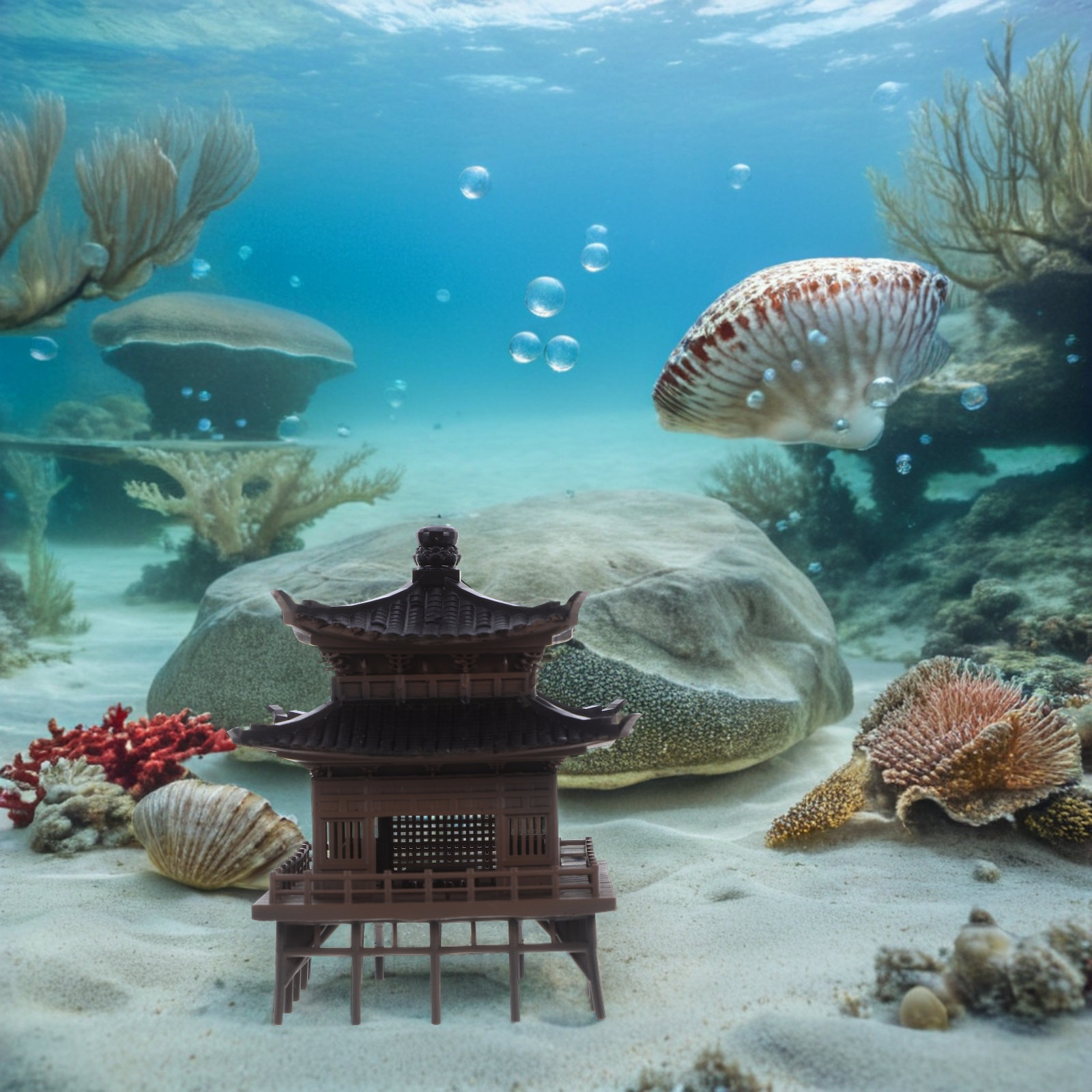 小型の中国風パビリオン。水槽、盆栽、卓上マイクロランドスケー - Bonsai Garden Landscape Design のレビューと価格