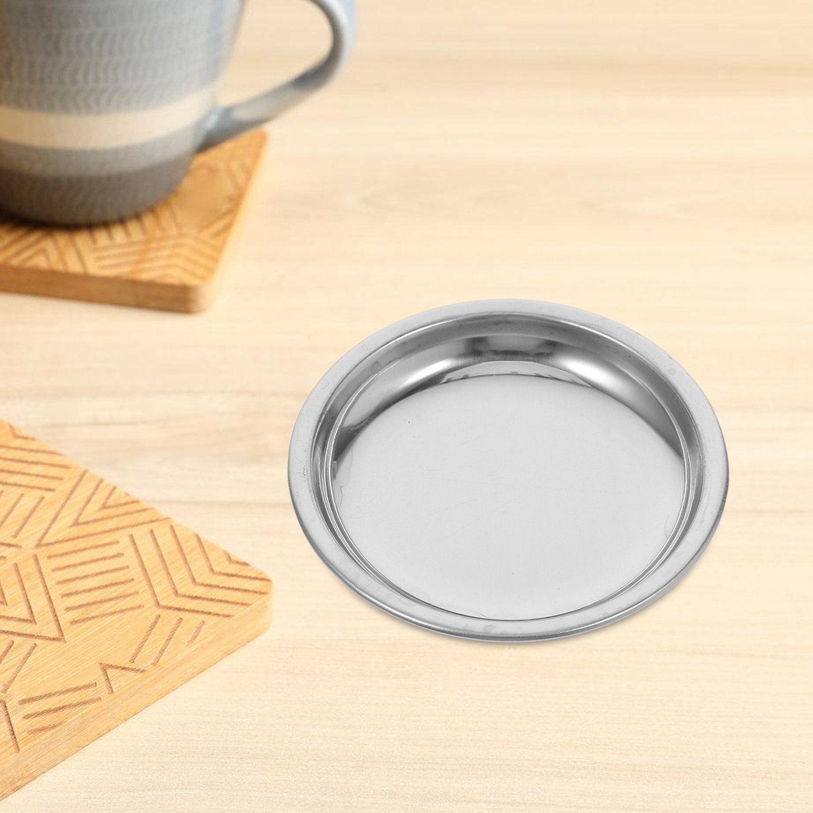 ステンレス製ティーバッグ用ソーサー6個入り、茶こし付き、丸型 - Drip Tray Saucer のレビューと価格
