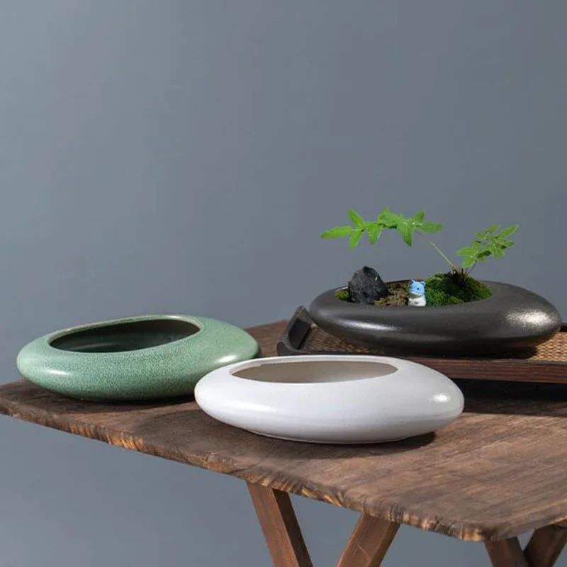 粗陶製の盆栽用花器、観葉植物用鉢、水耕栽培用花器、アスパラガ - Bonsai Garden Art のレビューと価格